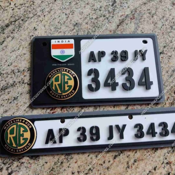 Customized Number Plates With RE Logo